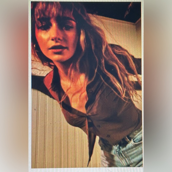 NWT Garage - Brown Sheer Button-Up - Picture 4 of 4